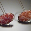 White Oval Enamel Wallpaper Earring