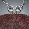 Pink Enamel Oval Wallpaper Necklace (large)