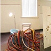 She Altar, Anat Litwin, mixed media (pasticine tub, acrilic partistion, medical equipment, music), 8" x 8"x 8", 2006. 

Displayed as part of the HomeBase I Project
