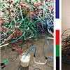 Strawling, Anat Litwin, straws, electric tape, milk, 2007