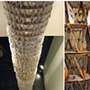 Migdal (Tower), Anat Litwin, 15 " tall x 2.5" wide, Hebrew letter cards and bees wax, Tel-Aviv 2007