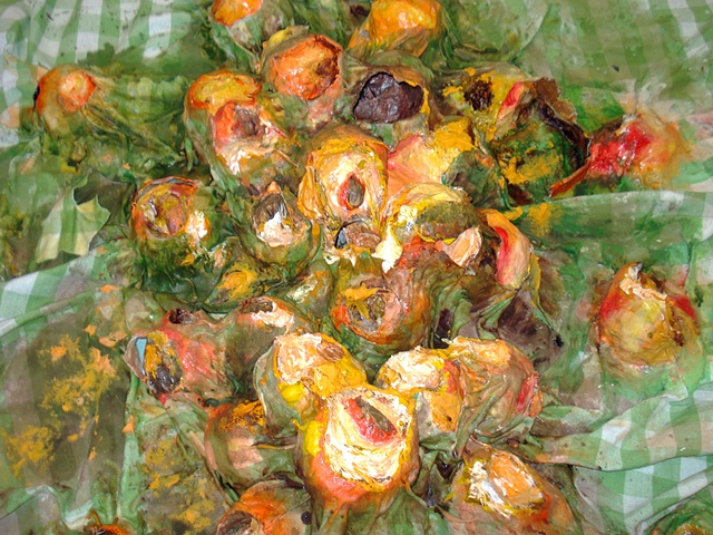 Exploded Peaches on Picnic Blanket