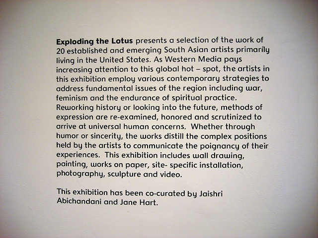 Wall text for Exploding the Lotus
