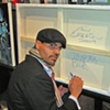 "Thinking Blue" with My Live Painting. 