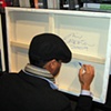 "Thinking Blue" with My Live Painting. 