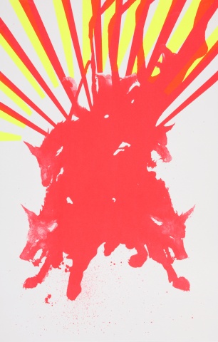 Wolf silkscreen by artist Owen Rundquist