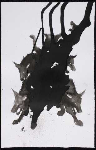 Drawing of wolves by artist Owen Rundquist