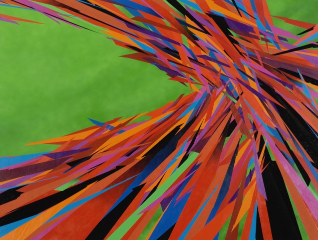 Psychedelic destruction painting by artist Owen Rundquist