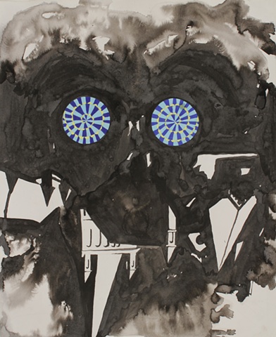 Mayhem face drawing by artist Owen Rundquist