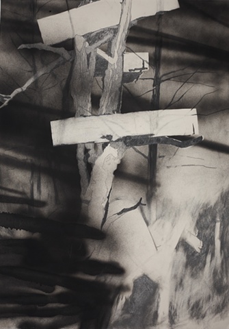 Drawing of a tree and caskets by artist Owen Rundquist