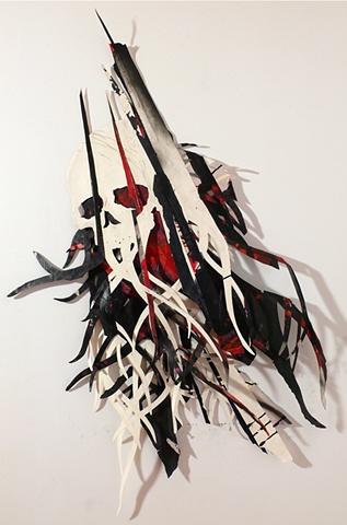 Tentacled skull collage by artist Owen Rundquist