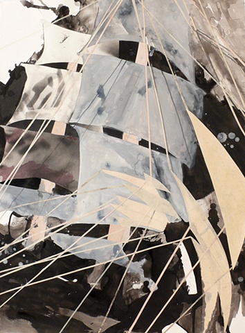 Drawing of a ship by artist Owen Rundquist