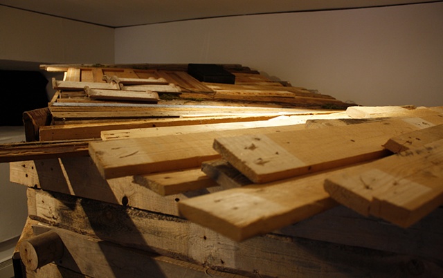 Interactive heavy metal sound sauna installation by artist Owen Rundquist and Alexander DeMaria
