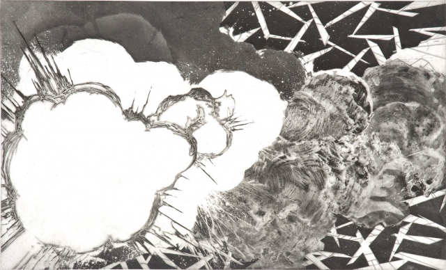 Explosion print by artist Owen Rundquist