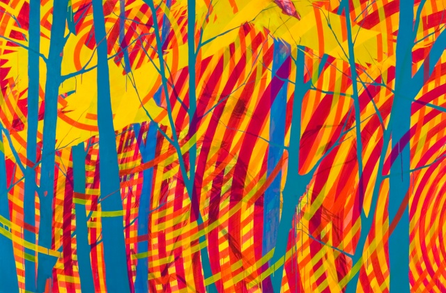 Psychedelic vulture painting by artist Owen Rundquist