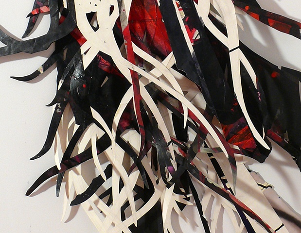 Tentacled skull collage by artist Owen Rundquist