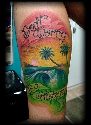 Wave Tattoos on Wave Tattoo Rasta Colors Beach Sunset Tattoos Salisbury Maryland