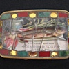 Fish with Green, Gold and Red Glass Buckle