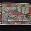 Fish with Iridescent and Orange Glass Buckle
