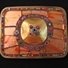 Coral and Gold with Glass Beads Buckle