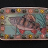 Fish with Green and Gold Glass Buckle