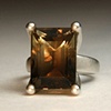 Annie ring with Bicolor stone Citrine and Smoky Quartz