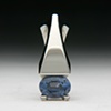 Snail Ring in 14kt White Gold with Spinel