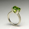 Allison Ring Acid Green Emerald Cut Peridot