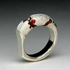 FLOATING CUTTLE FISH CAST SILVER 16 ORANGE 1.29CT SAPPHIRE