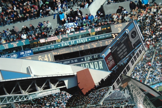 Photo collage by John Schuh featuring Seahawks NFL football.