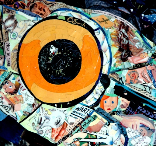 Collage by John Schuh featuring New Yorker covers, snake.
