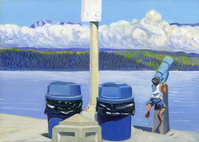 Greek mythology Alki Beach painting by Patri O'Connor 