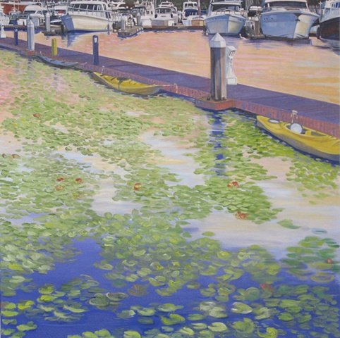 Marina with water lilies