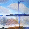 blue street lamp