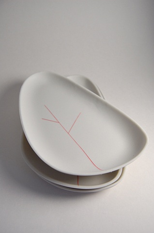 Large Red Tree Plate