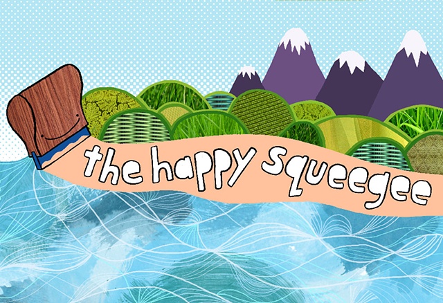 "the happy squeegee" header.