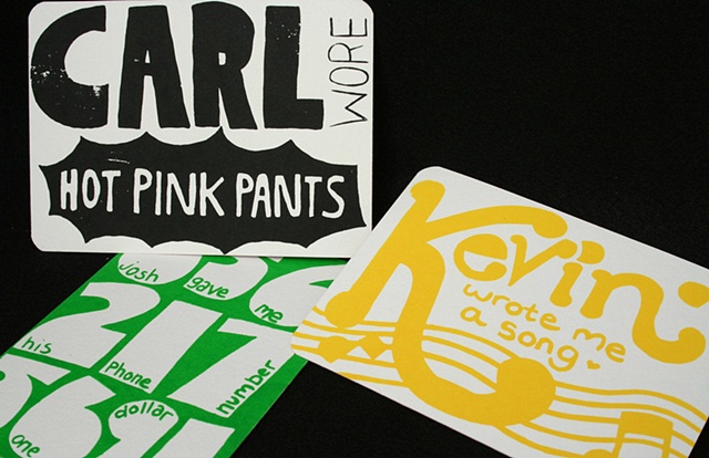 "kiss and tell" flashcard set.