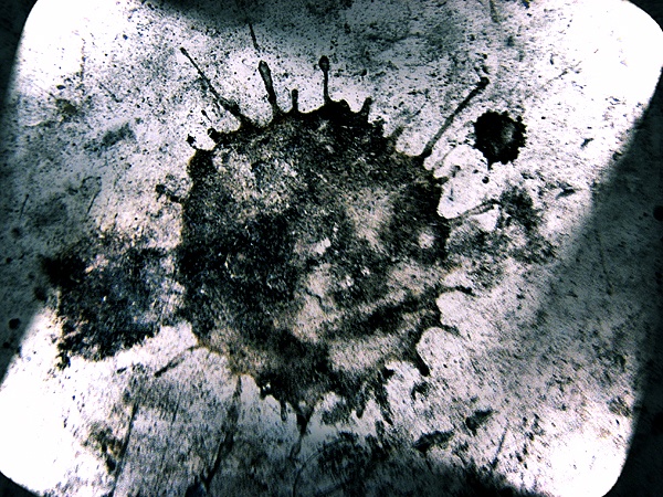 face in coffee spill
