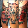 bull skull and roses.  