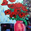 Poppies in Pink Pot
