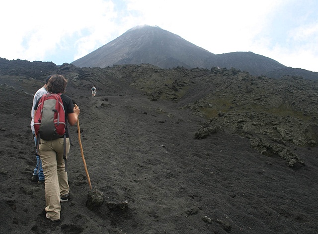 Trekking up Pacaya