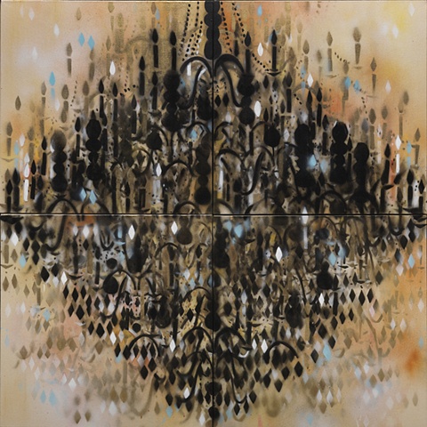 Chandelier Black, Gold