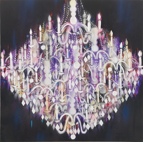 Chandelier Black Blue Pink