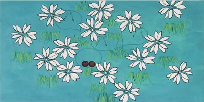 Red Plums and White Lilies