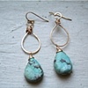 Sun Drop earring with turquoise drop
