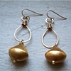 Sun Drop earring with gold vermeil bead