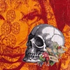 girl with skull, vignette
