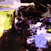 purple / green tray