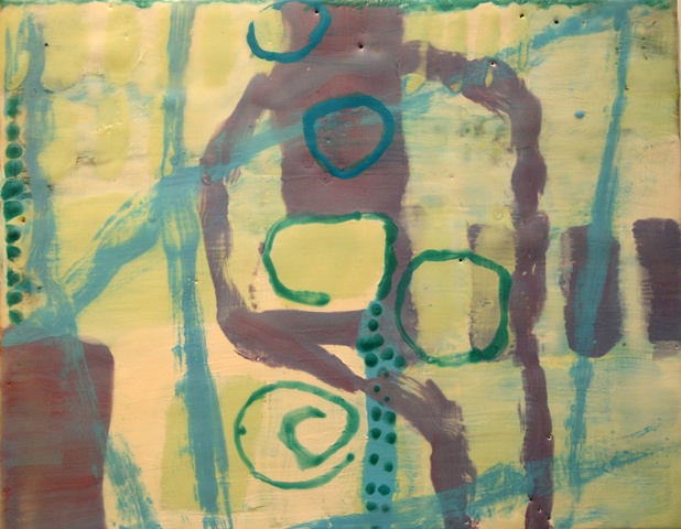 Part of Blue Note Series but using Encaustic paint