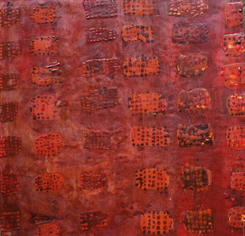 Skin Game
24 x 24 inches
Encaustic with Lokta papers and oil bar on panel